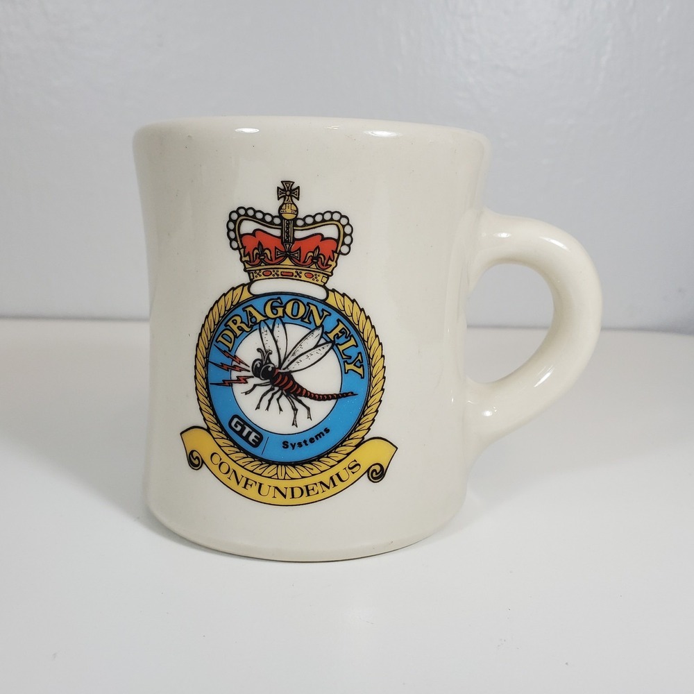 Vintage Victor Coffee Ware Mug Litton Applied Technology Dragonfly Confundemus